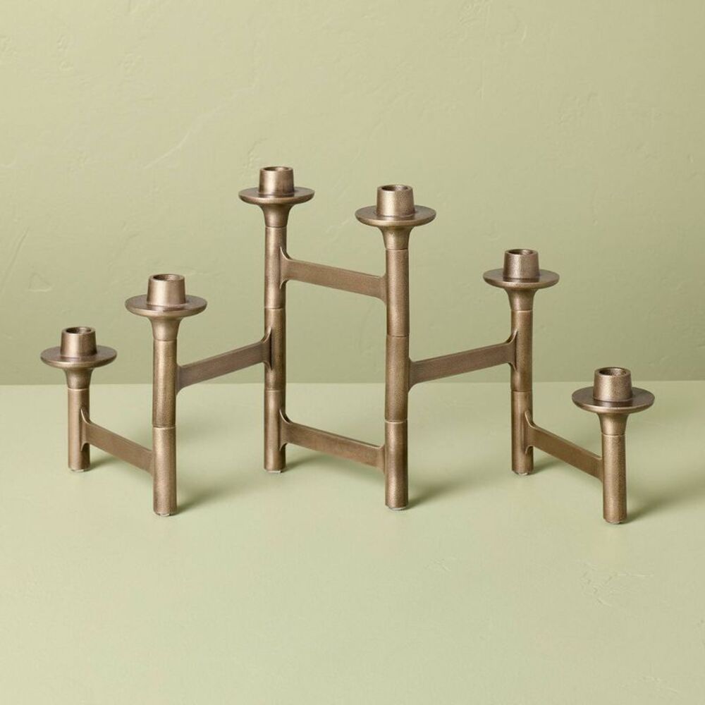 6Ct Taper Adjustable Brass Candelabra - Hearth & Hand With Magnolia
